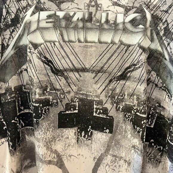Alstyle Metallica Master Of Puppets Cemetery Allover Front Tee Shirt Sz 2XL - Picture 3 of 6